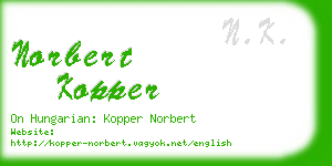 norbert kopper business card